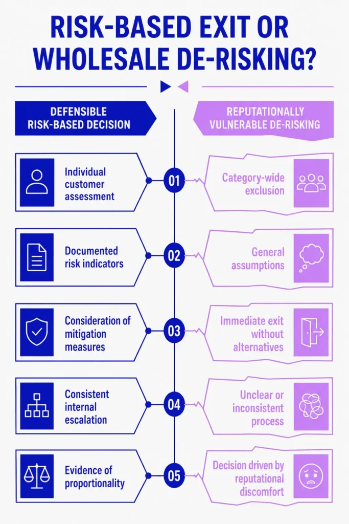 Risk based exit or wholesale de risking   reputation city